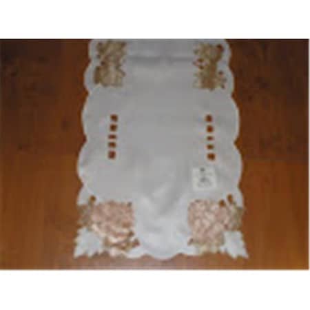 Tapestry Trading Tapestry Trading LY07885-1436 14 x 36 in. Embroidered Harvest Copper Leaves Cutwork Table Runner LY07885/1436